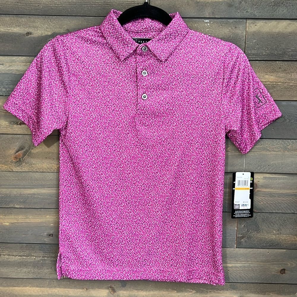 New PGA Tour Youth Pro Series Polo Big Boy Size Small (8) in Rose Violet Color